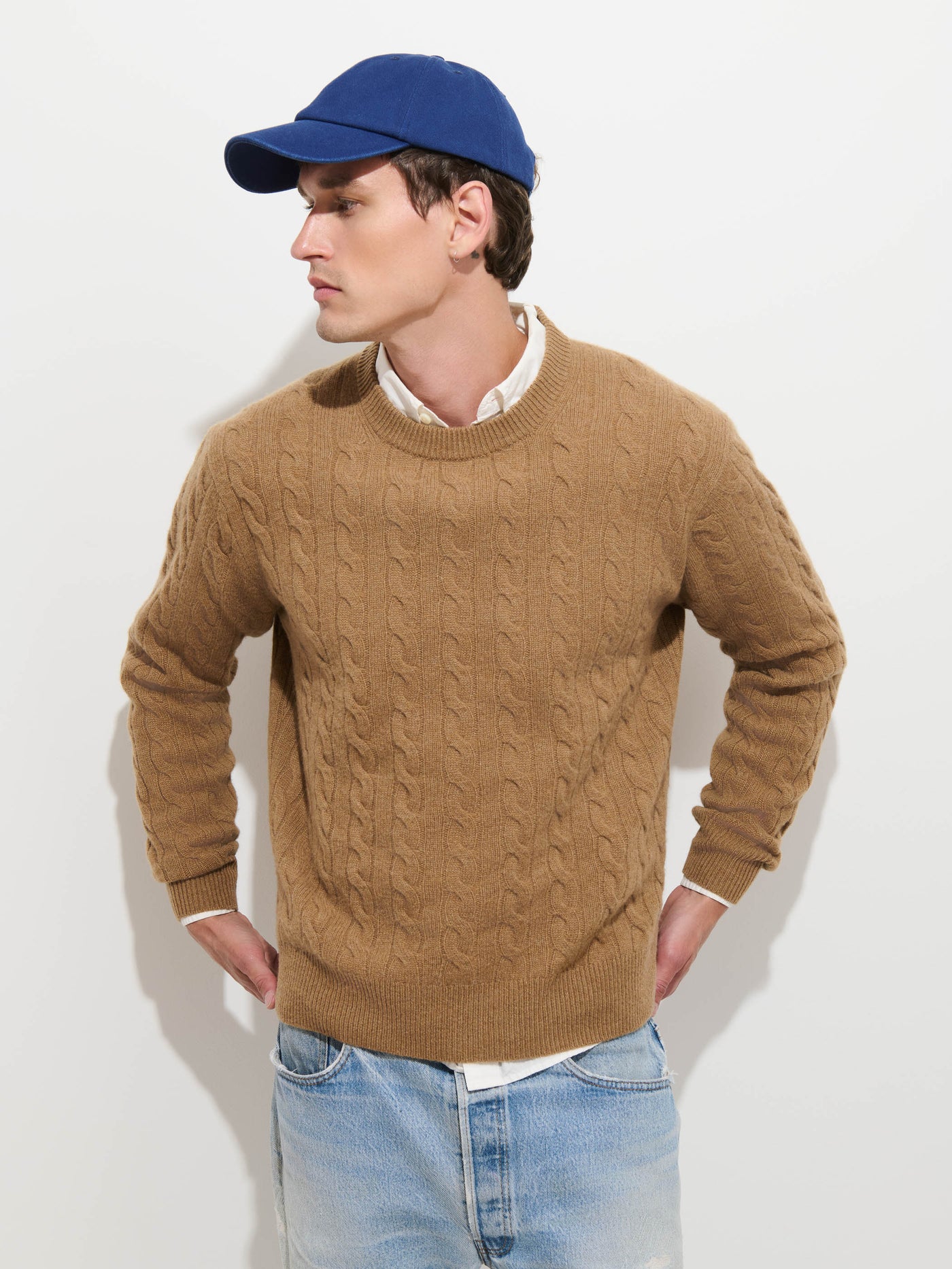 Kingston Cable Sweater in Washed Cashmere