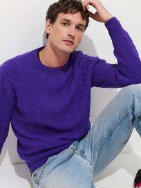 Redford Cable Sweater in Washed Cashmere