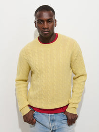 Redford Cable Sweater in Washed Cashmere