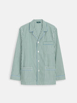 Schostal Striped Long Sleeve Pajama Set In Green Stripe