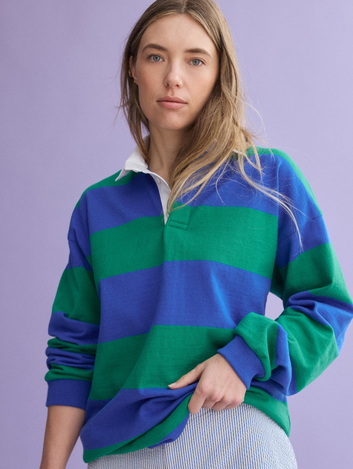 J.Press x Alex Mill Rugby Striped Shirt In Cotton