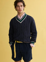 J.Press x Alex Mill Cricket Cable Sweater In Cotton