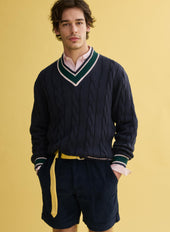 J.Press x Alex Mill Cricket Cable Sweater In Cotton