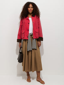 Chiltern Cropped Jacket In Waxed Canvas