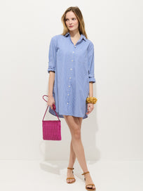 Florence Striped Shirt Dress In Poplin