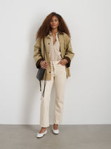 Chiltern Street Jacket In Waxed Cotton In Khaki