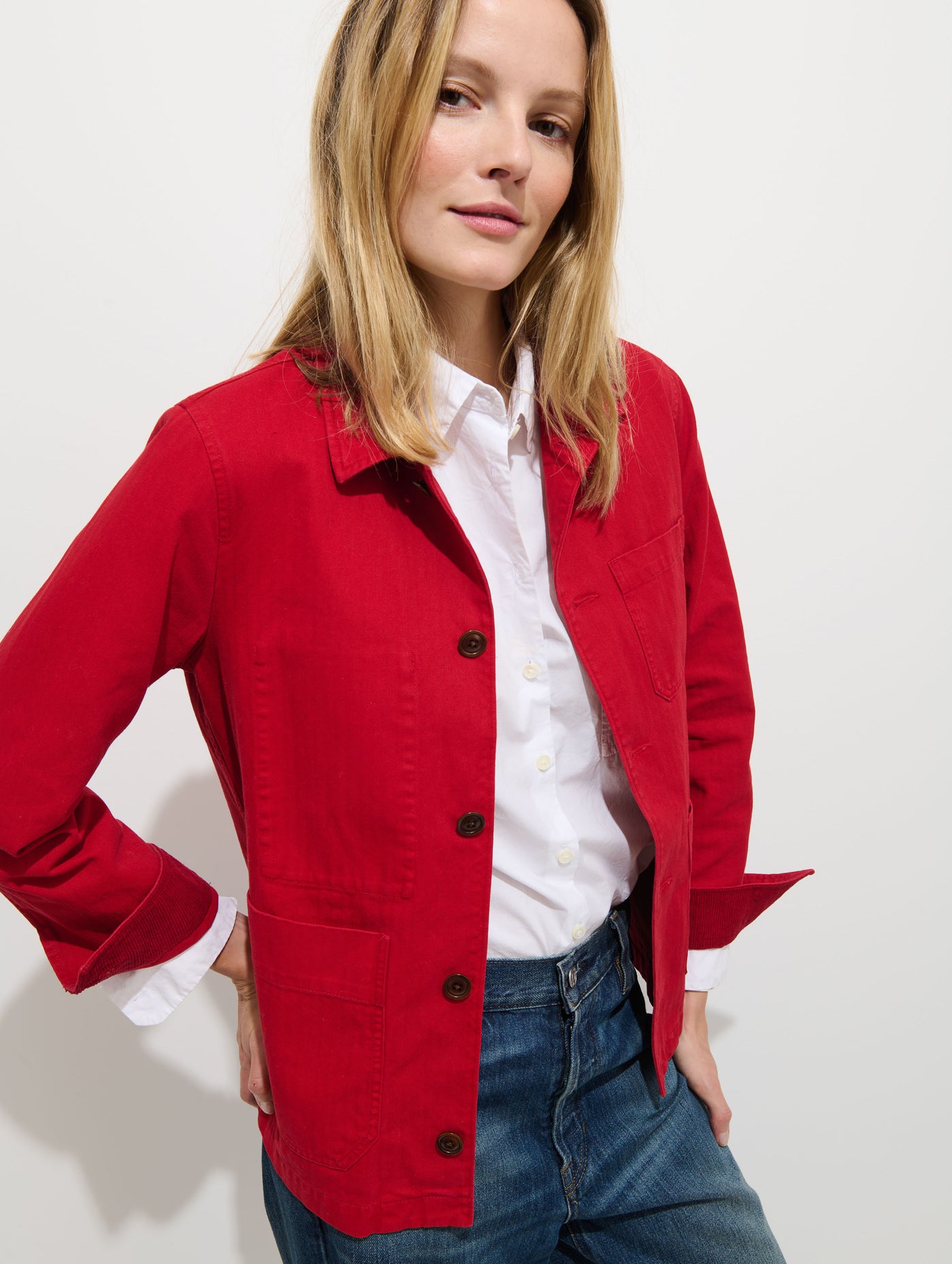 Britt Work Jacket In Herringbone