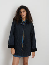Chiltern Street Jacket In Waxed Cotton In Navy