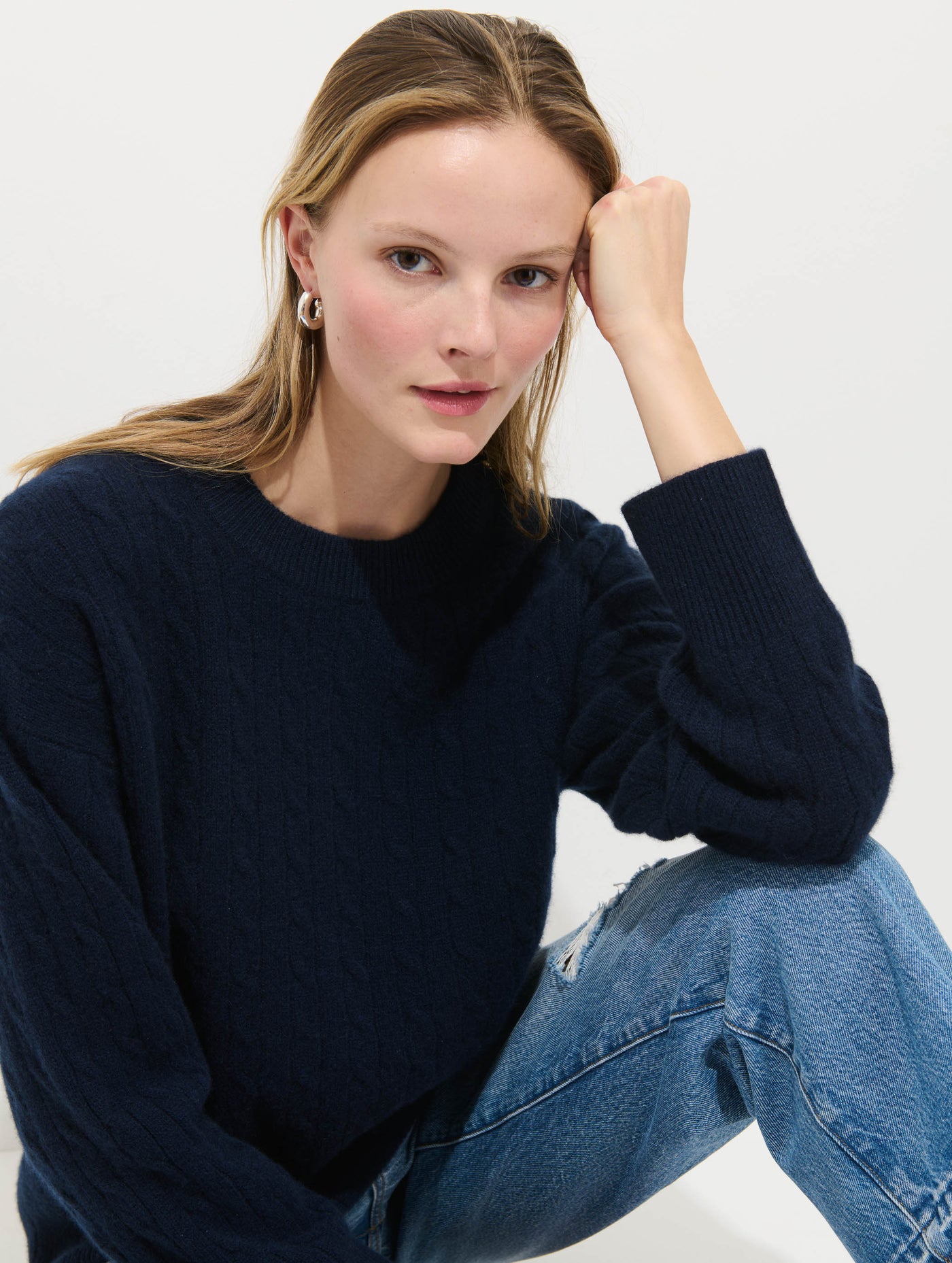 Charlie Cable Sweater In Cashmere