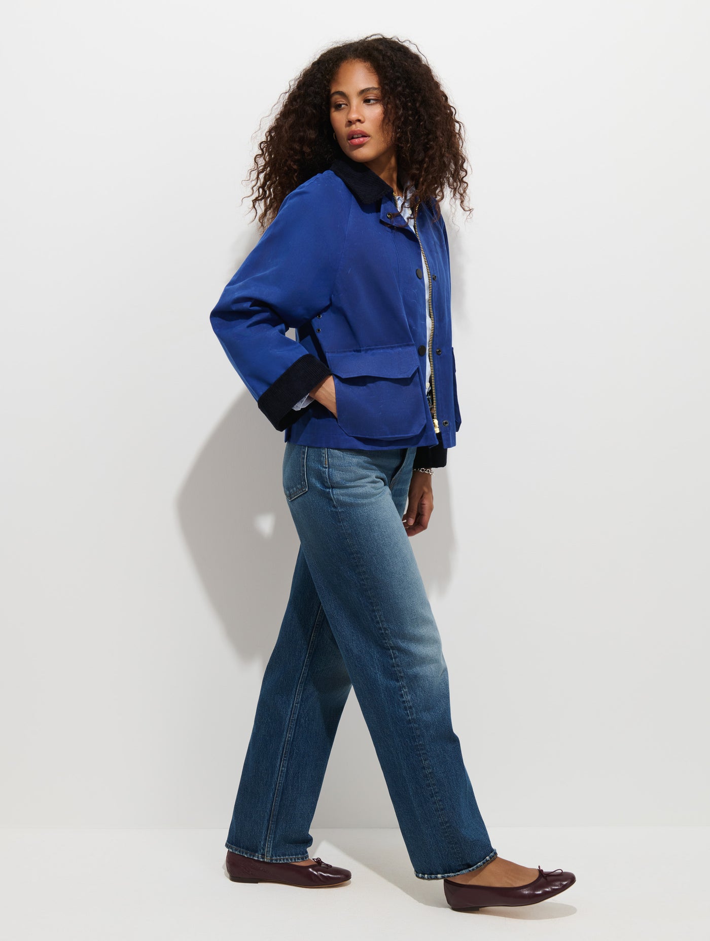 Chiltern Cropped Jacket In Waxed Canvas