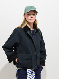 Chiltern Cropped Jacket In Waxed Canvas