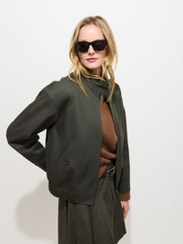 Brighton Zip Jacket in Twill Gabardine