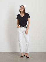 Jane Mid Rise Straight Jean In Shiro White Wash