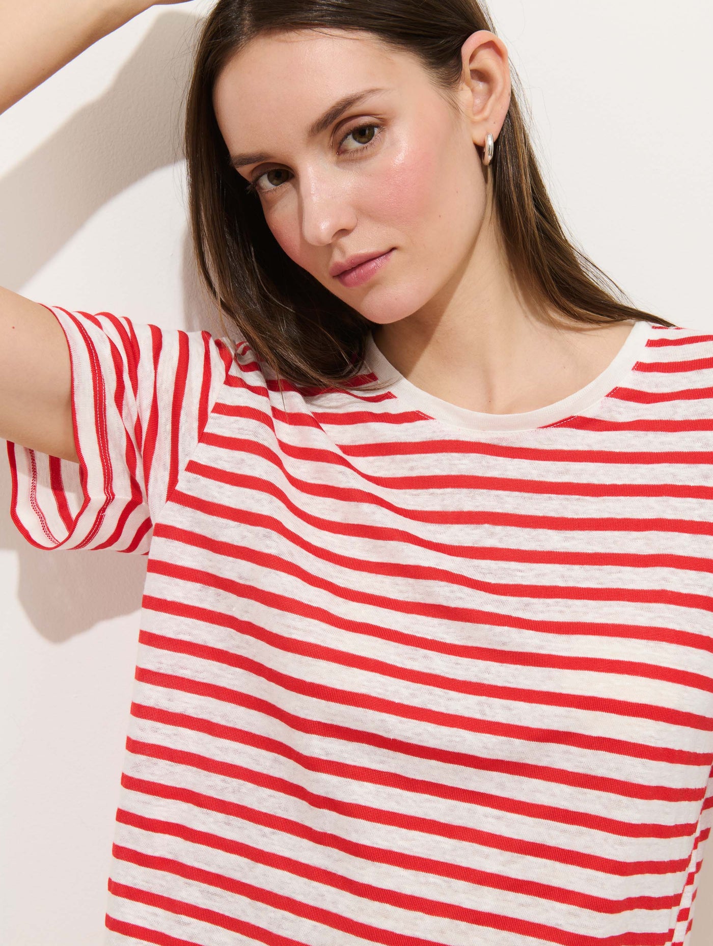 Garcon Striped Tee In Linen Cotton