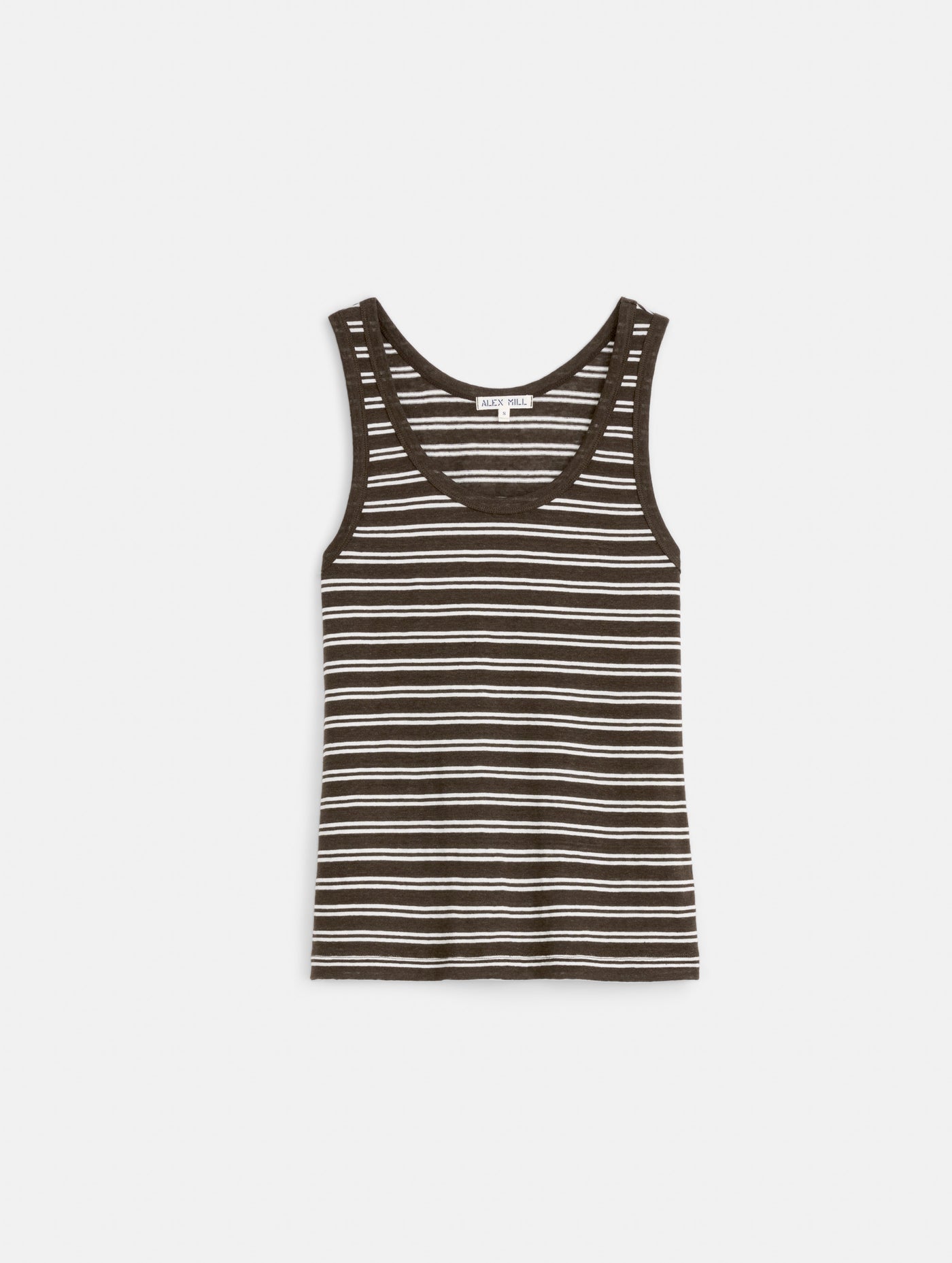 Garcon Striped Tank In Linen Cotton