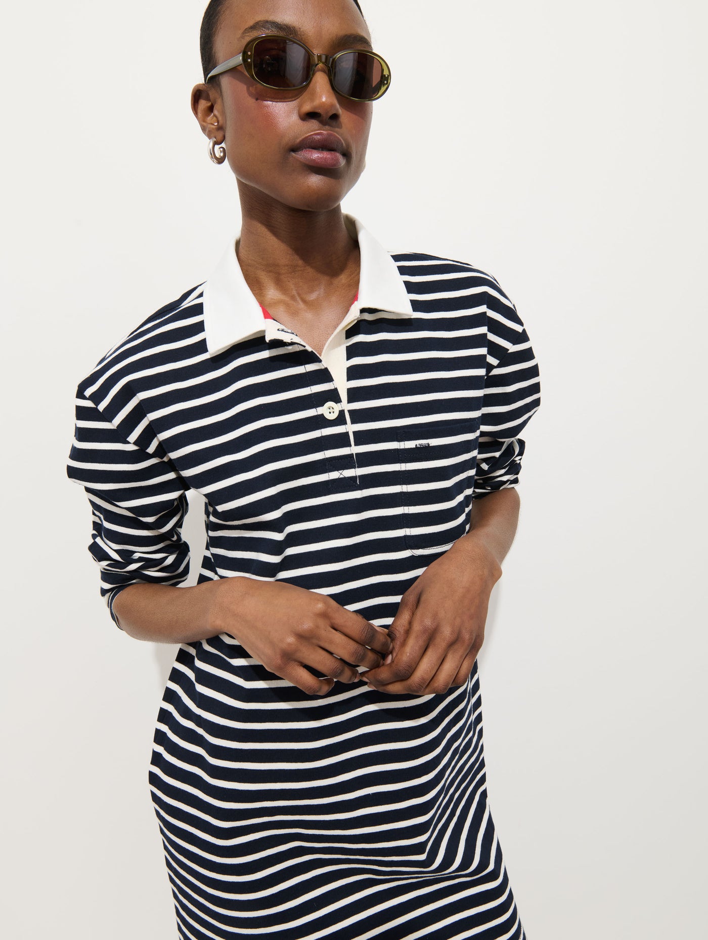 Lizzy Rugby Stripe Dress In Cotton Jersey