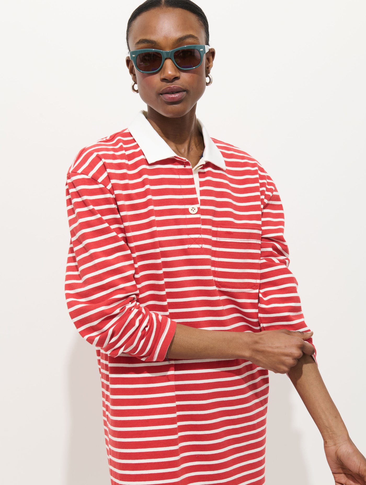 Lizzy Rugby Stripe Dress In Cotton Jersey