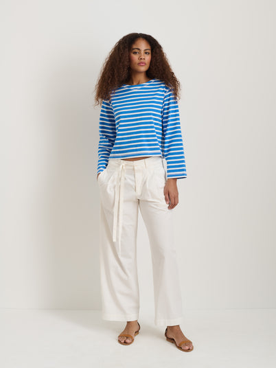 Ina Pleated Pant In Summer Twill In White