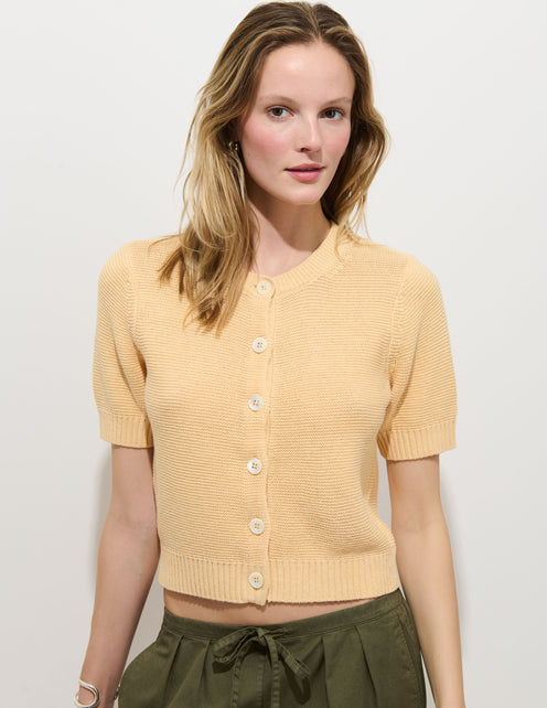 Elle Cardigan In Linen Cotton