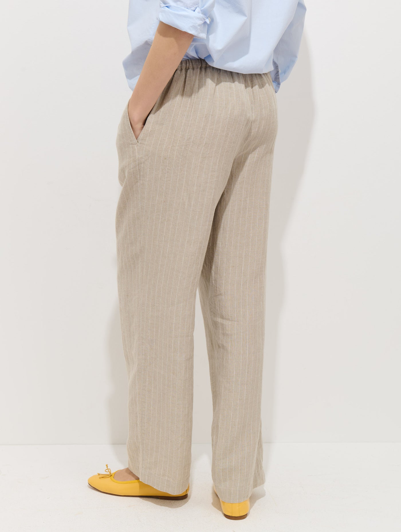 Hudson Pinstripe Pant In Linen