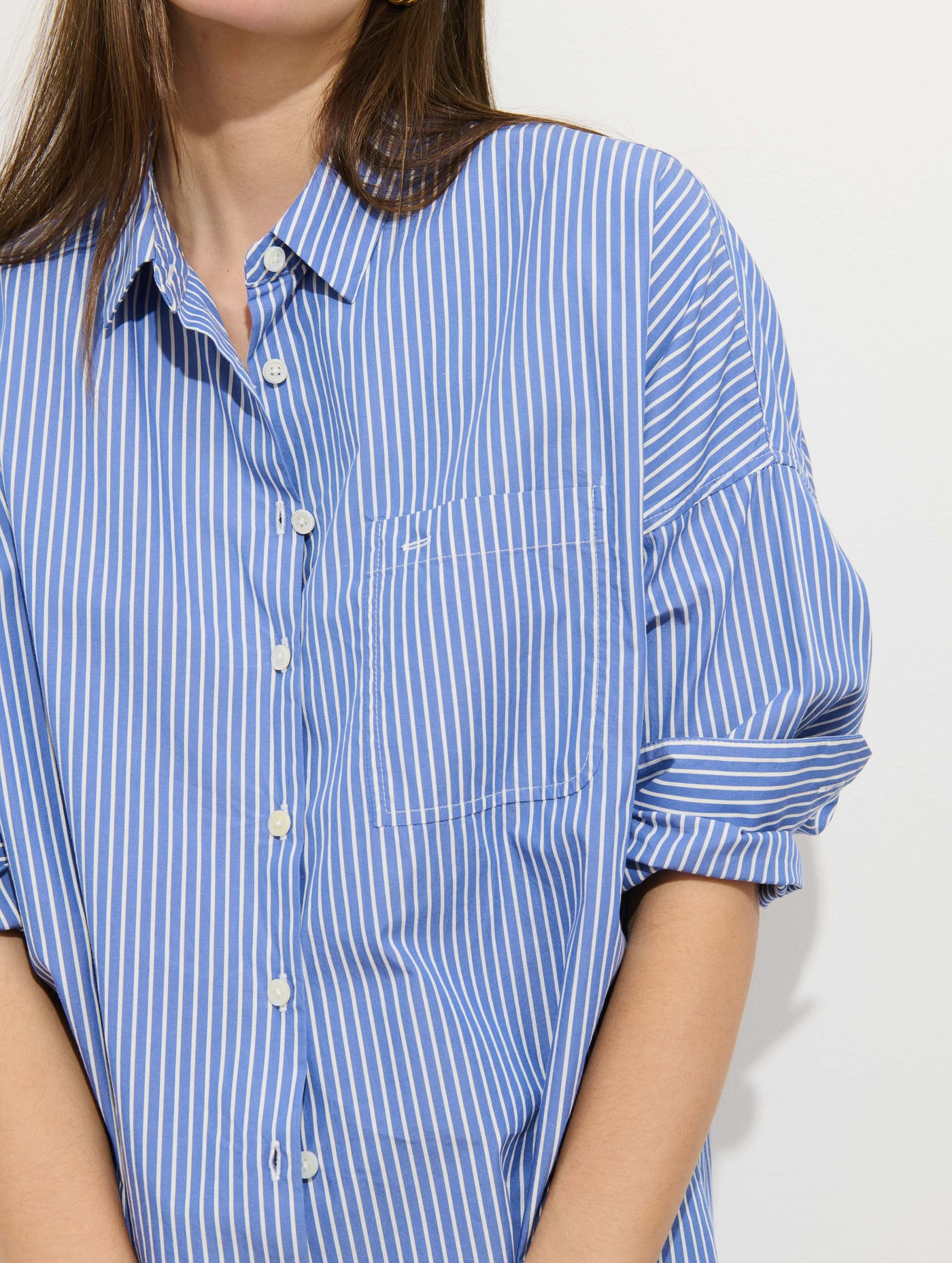 Jo Striped Shirt In Cotton Poplin