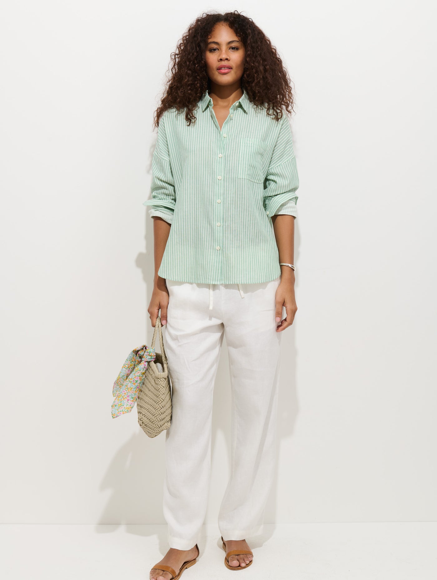 Jo Shirt In Double Gauze Stripe