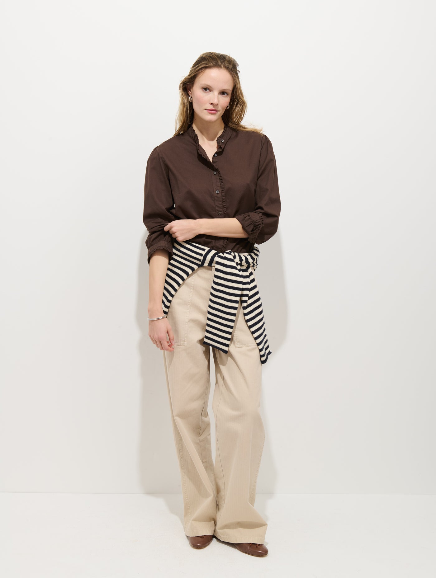 Chantilly Ruffle Shirt In Cotton Voile