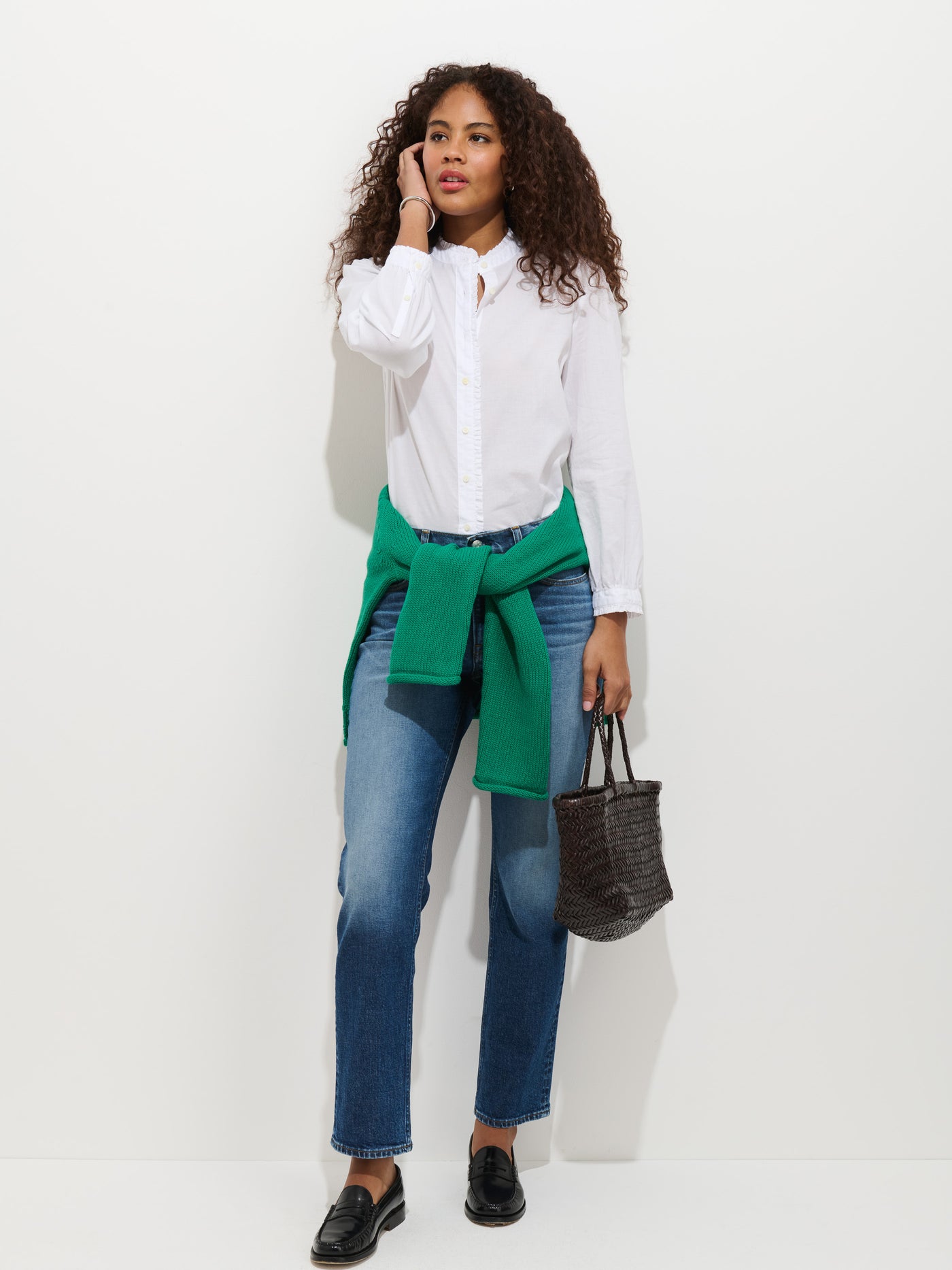 Chantilly Ruffle Shirt In Cotton Voile