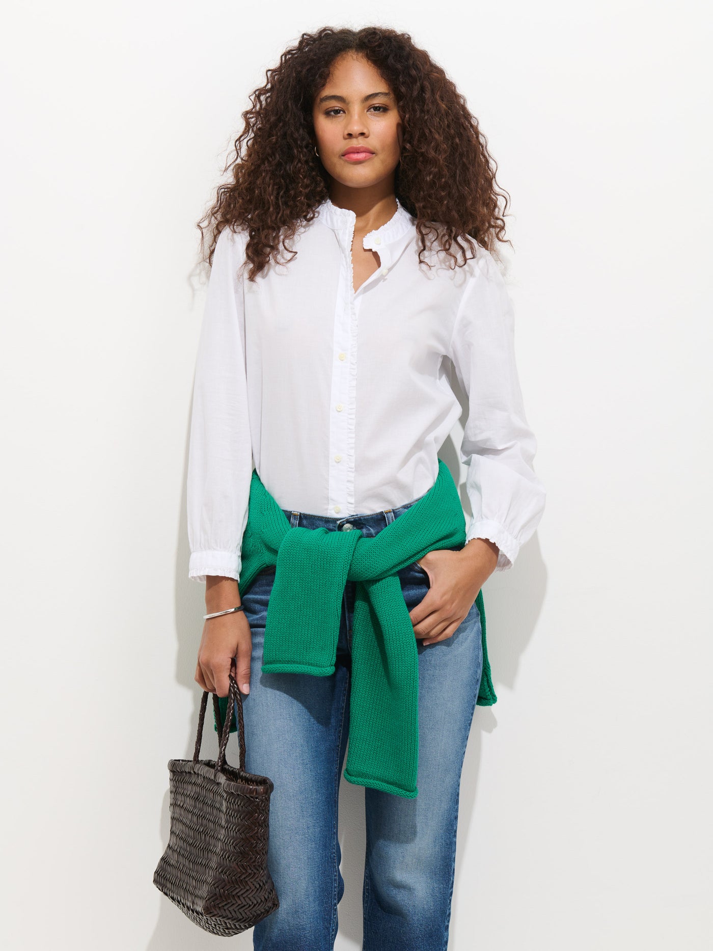 Chantilly Ruffle Shirt In Cotton Voile