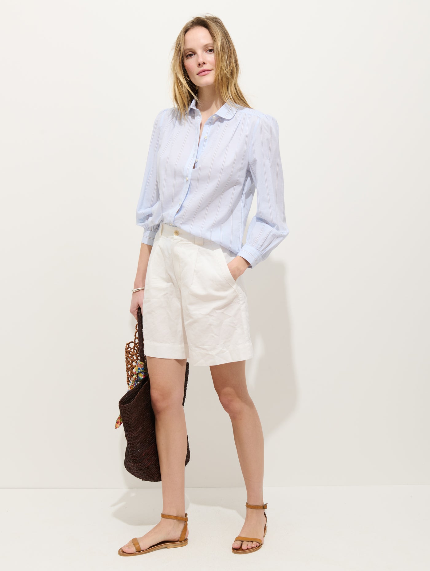 Hannah Striped Shirt In Cotton Voile