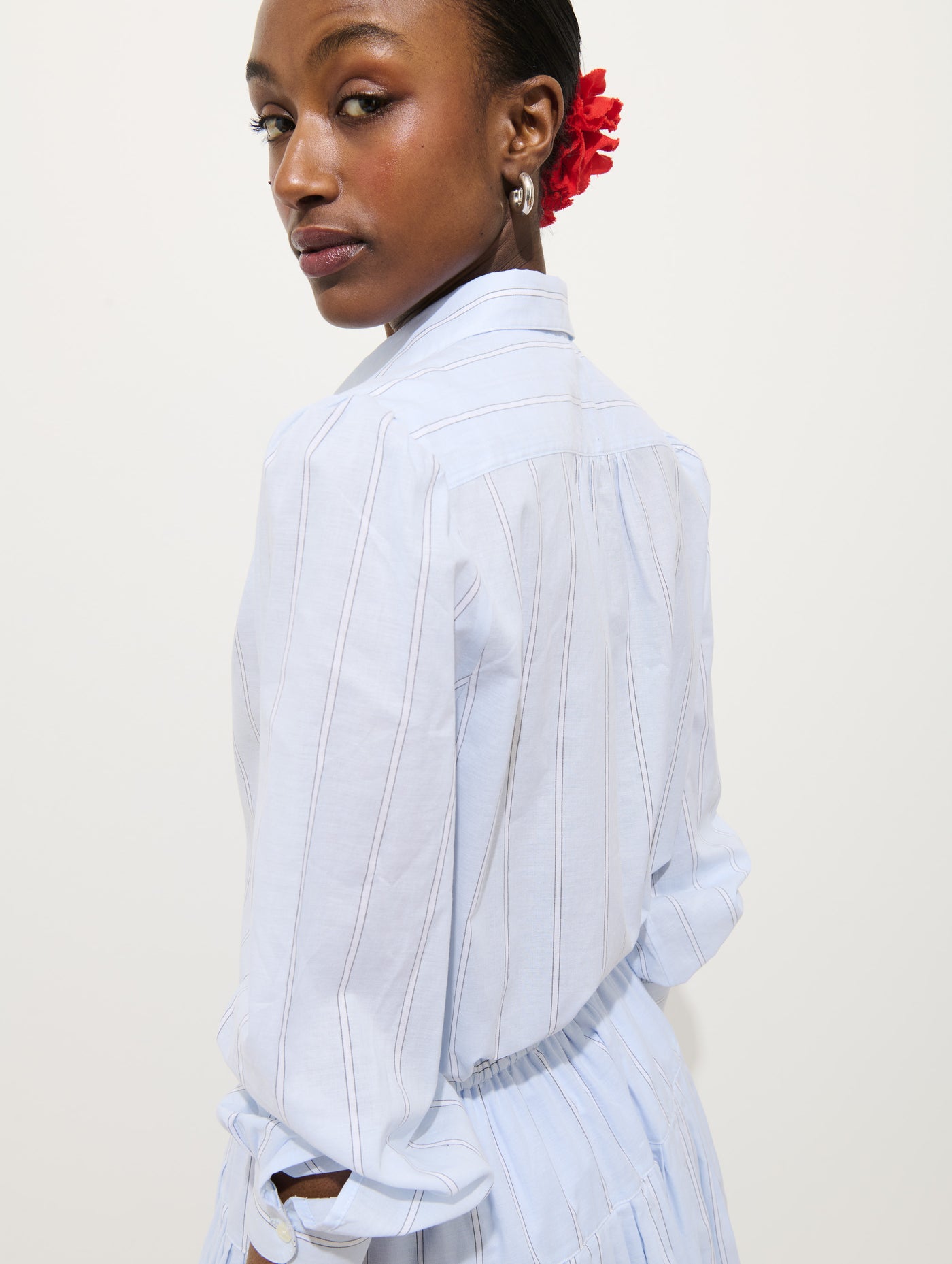 Hannah Striped Shirt In Cotton Voile