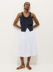 Hannah Striped Skirt In Cotton Voile