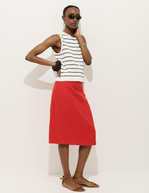 Maya Pencil Skirt In Linen