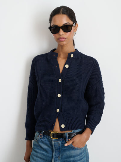 Nico Chunky Cardigan In Dark Navy