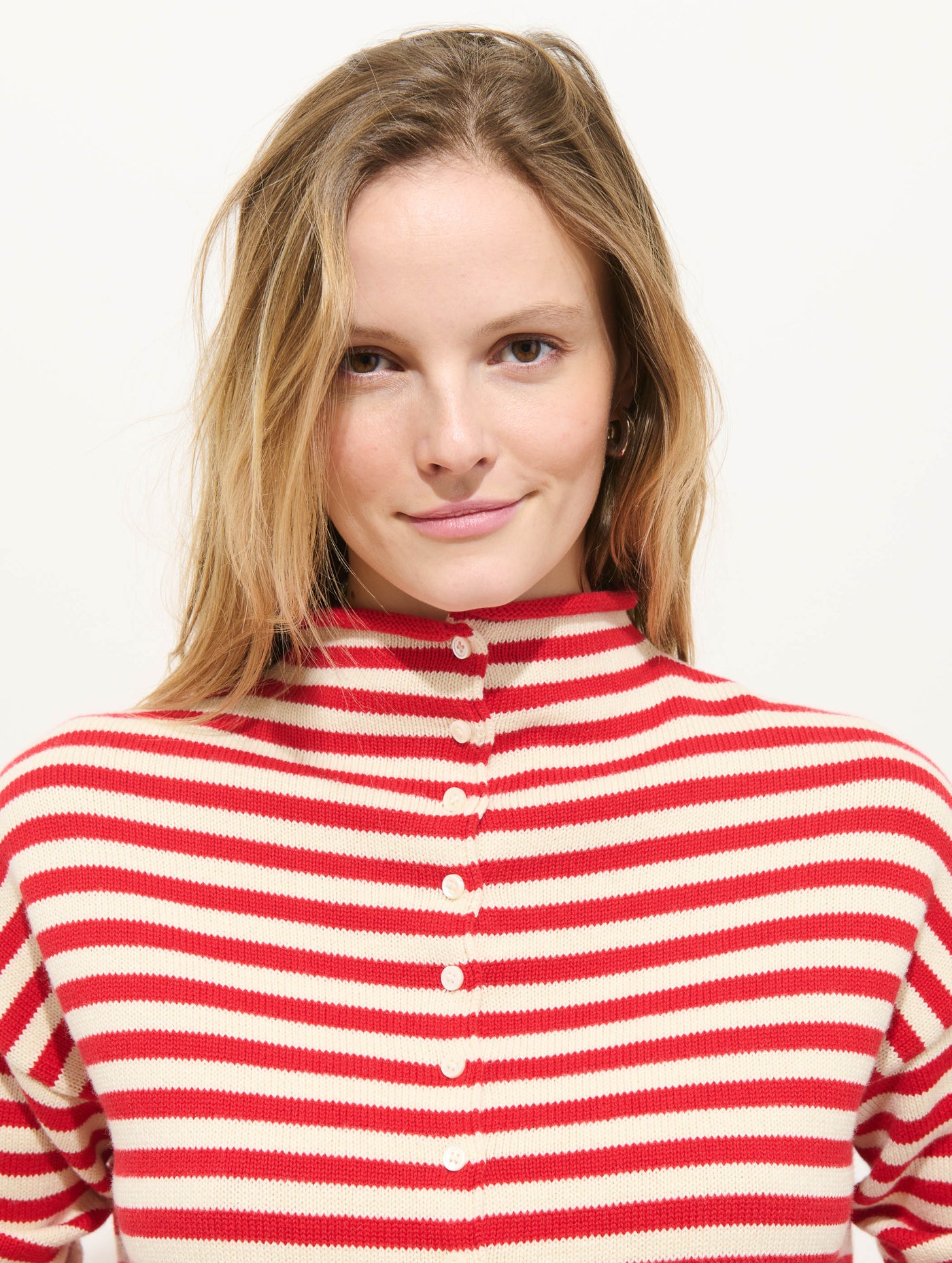 Taylor Striped Cardigan In Cotton Cashmere