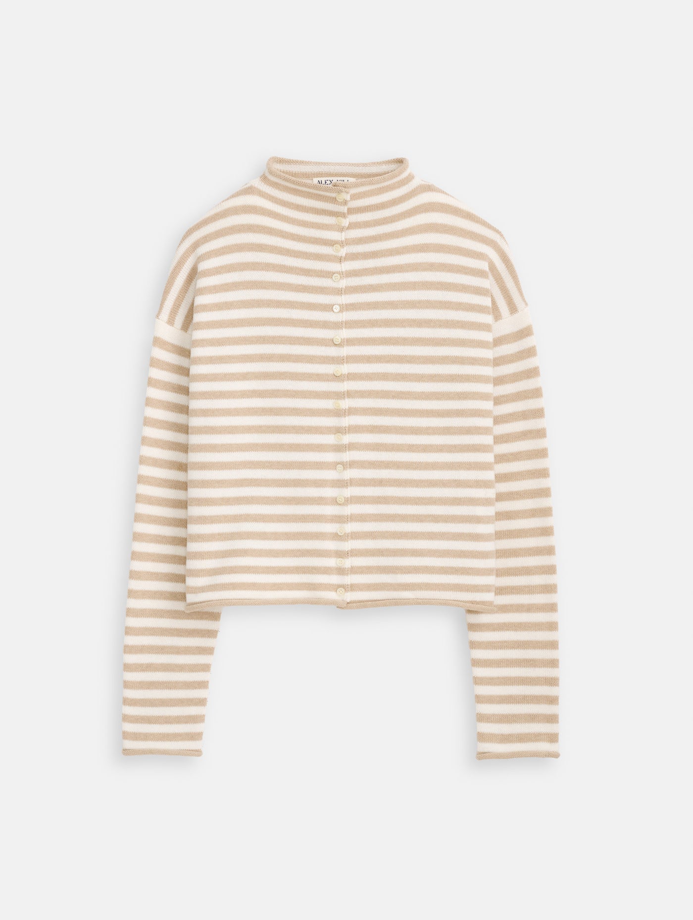 Taylor Striped Cardigan In Cotton Cashmere
