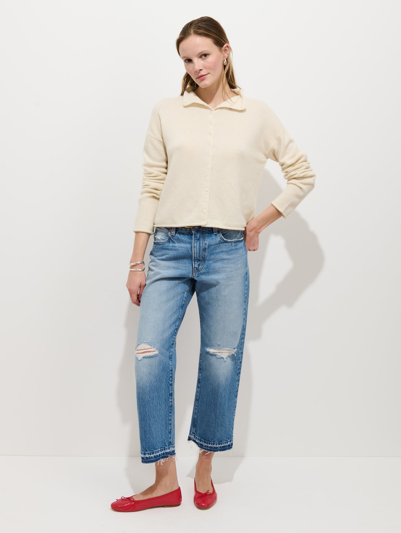 Taylor Cardigan in Washed Cashmere