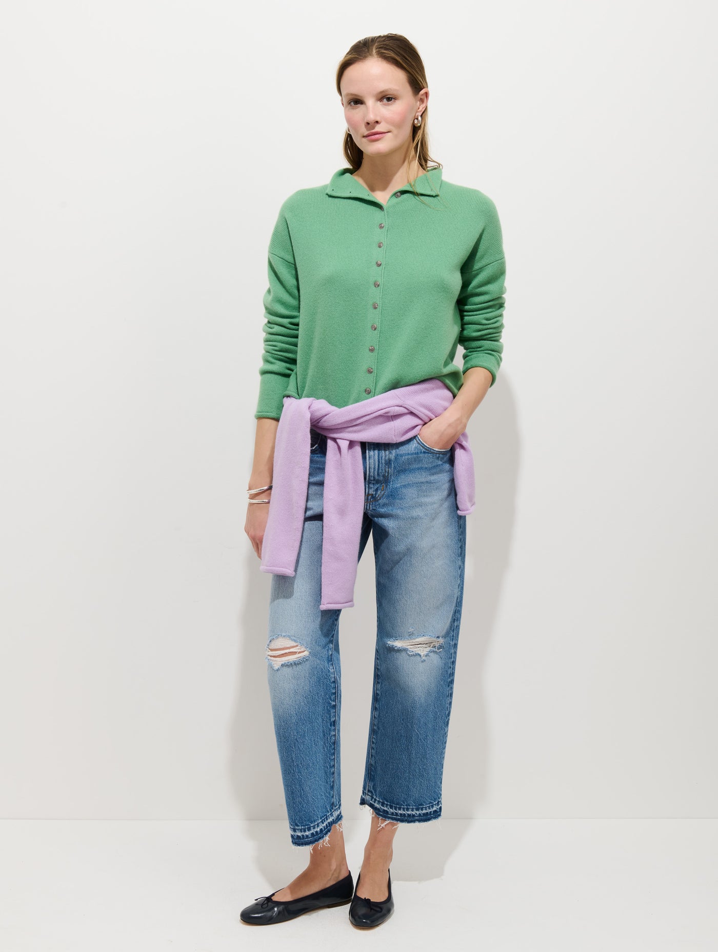 Taylor Cardigan in Washed Cashmere