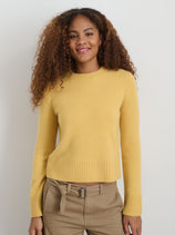 Michelle Crewneck Sweater In Cashmere In Acacia