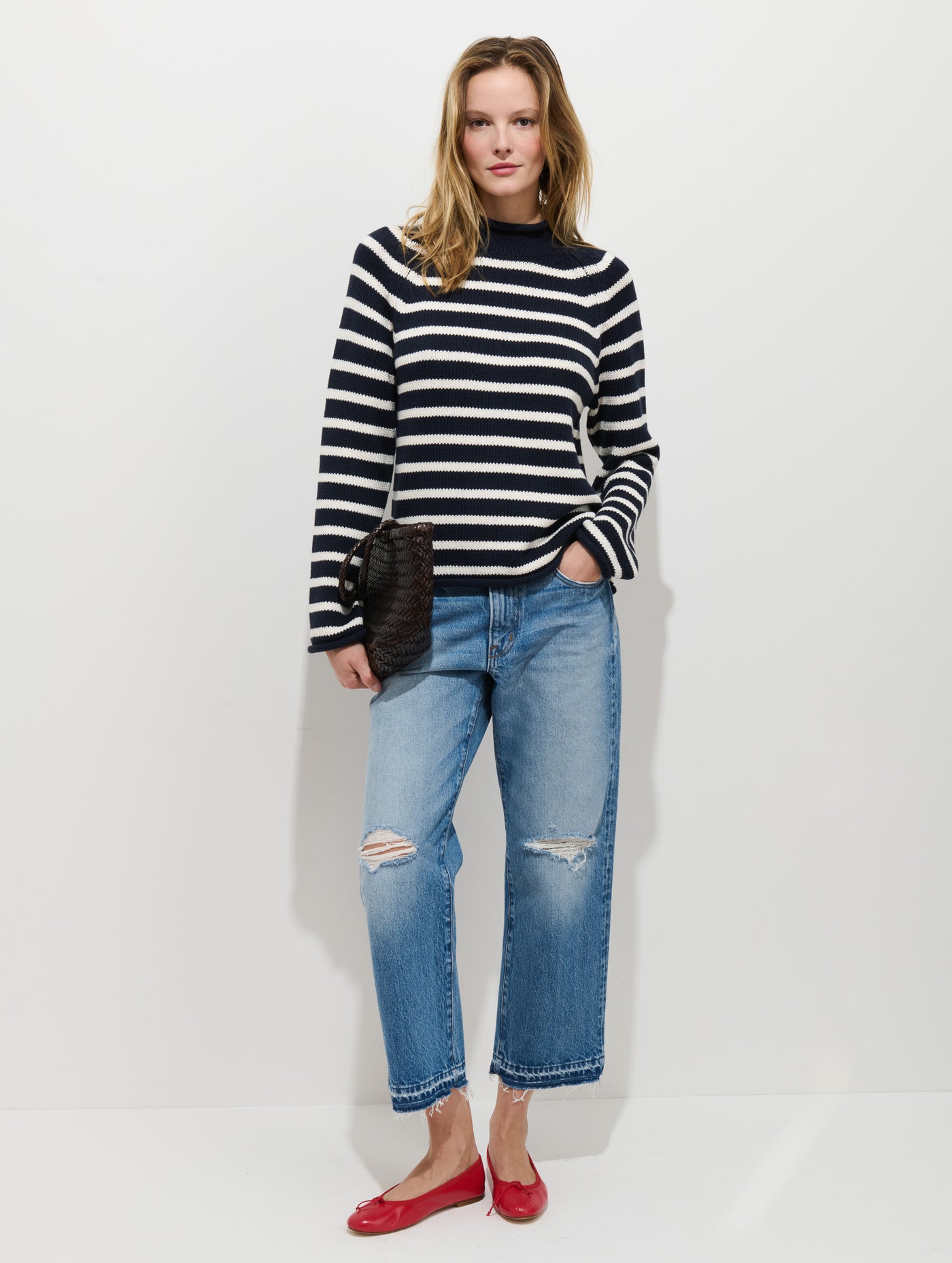 Eastport Striped Rollneck In Cotton