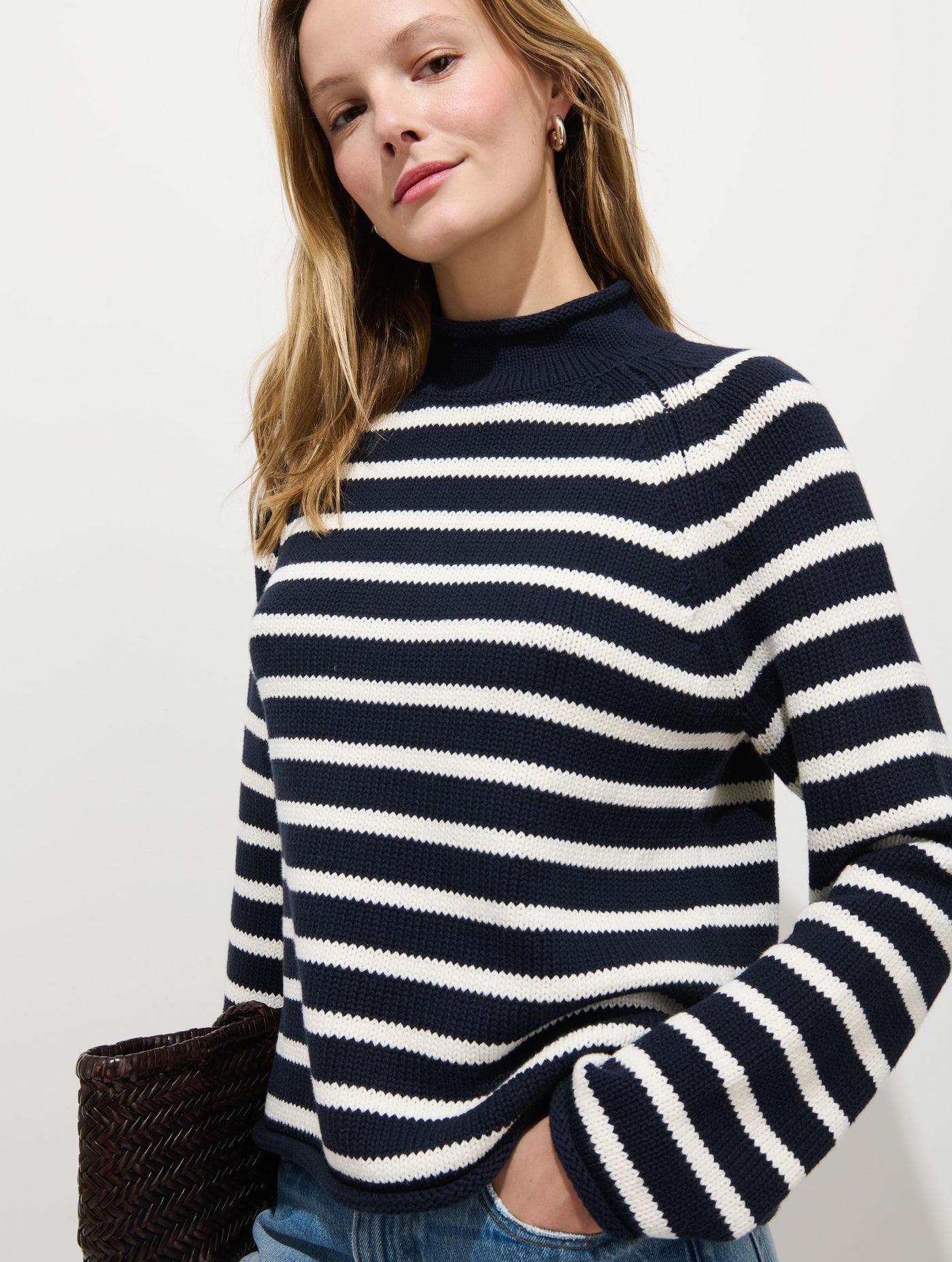 Eastport Striped Rollneck In Cotton