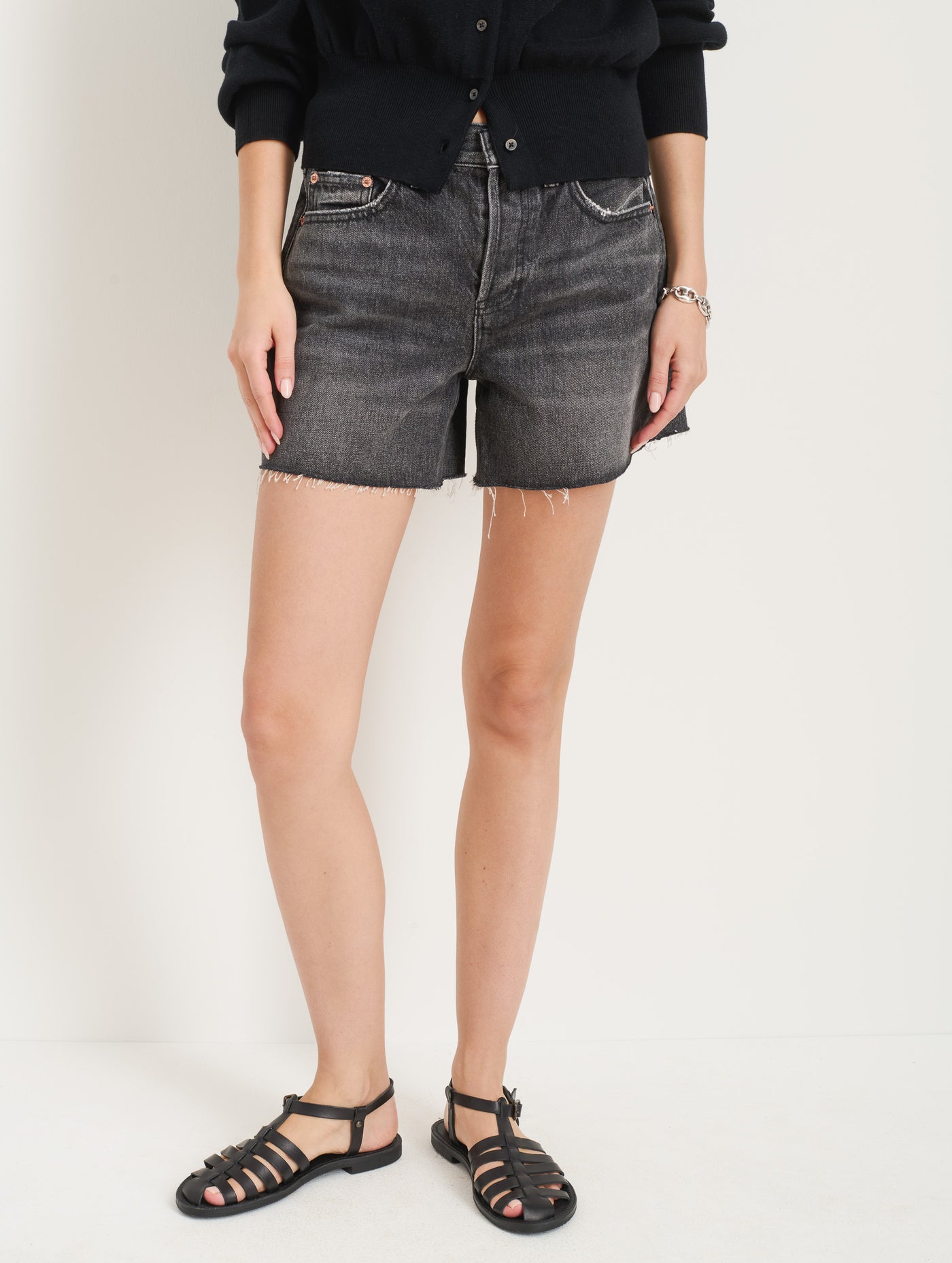 Stella Short in Black Denim