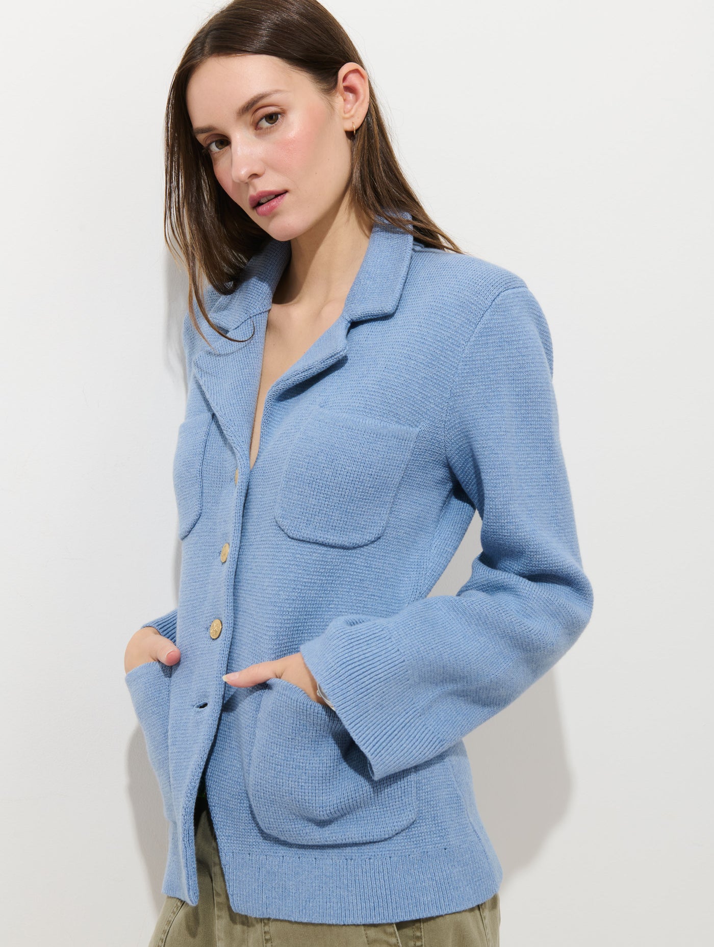 London Sweater Jacket In Cotton Cashmere