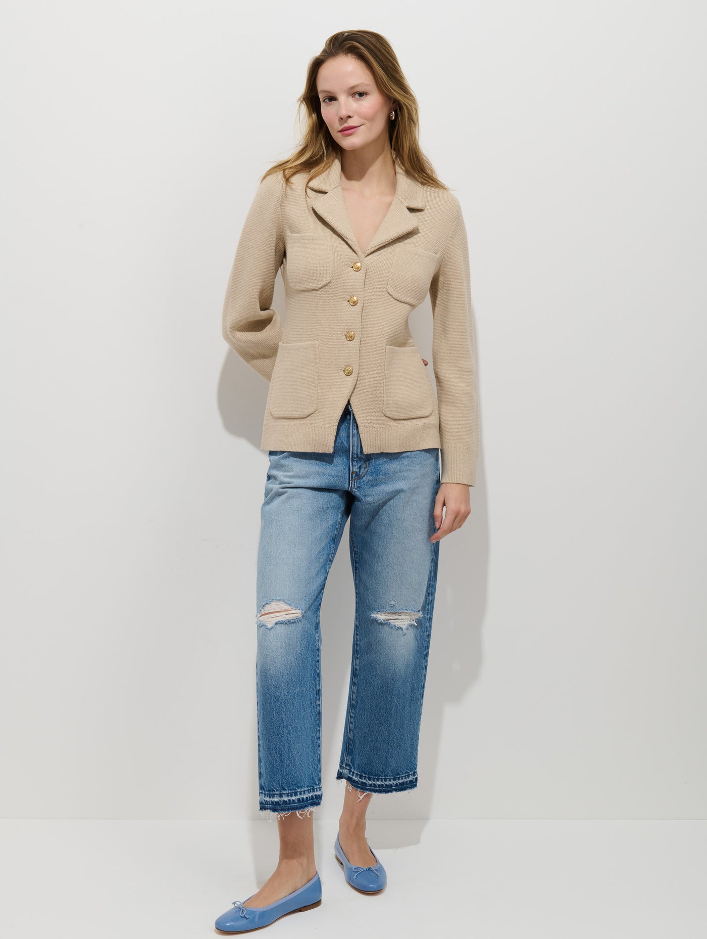 London Sweater Jacket In Cotton Cashmere