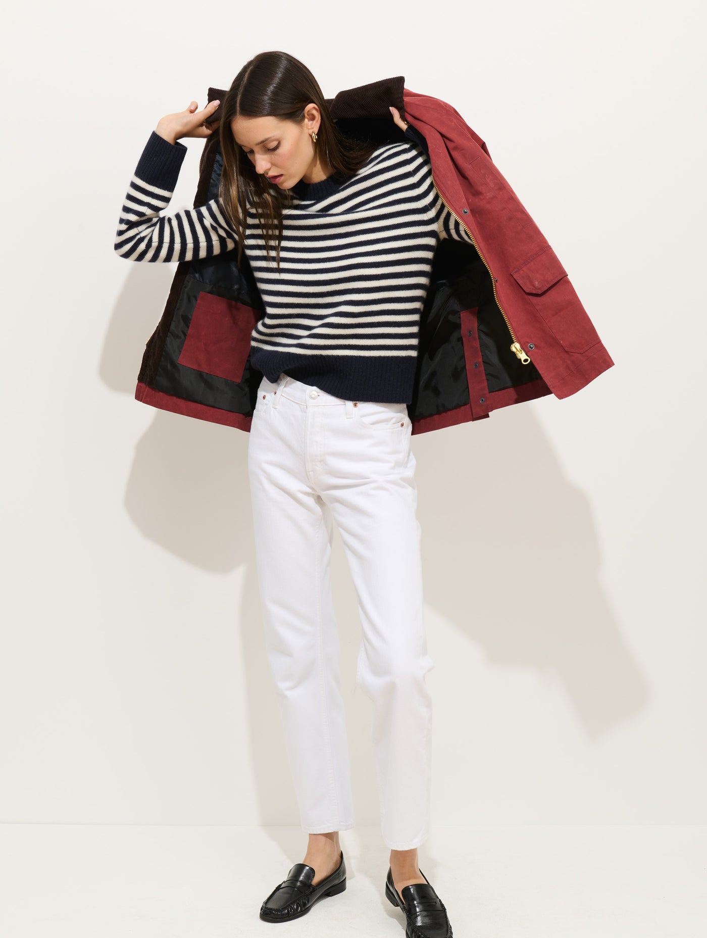 Marais Striped Sweater in Washed Cashmere