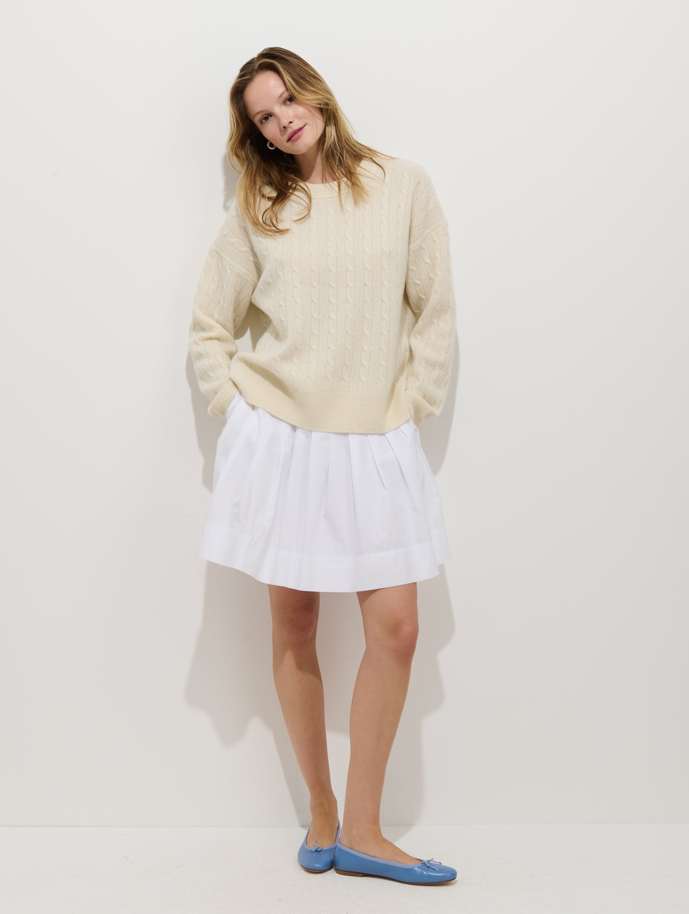 Charlie Cable Sweater In Cashmere