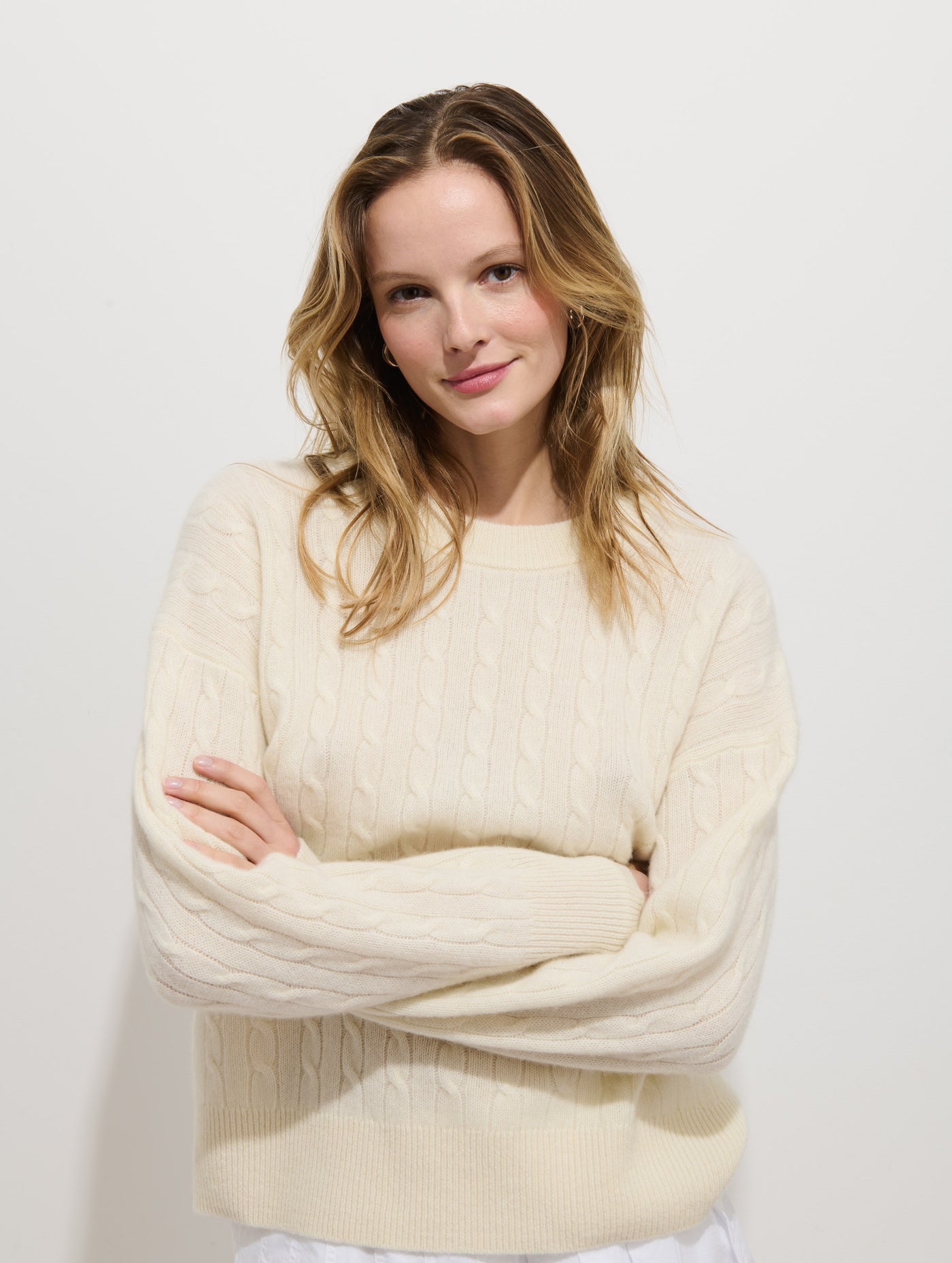 Charlie Cable Sweater In Cashmere