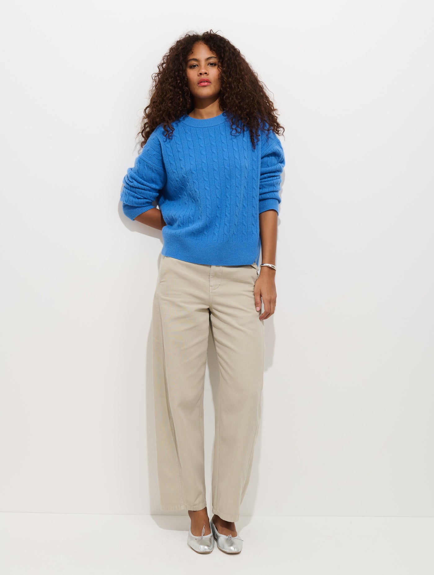 Charlie Cable Sweater In Cashmere