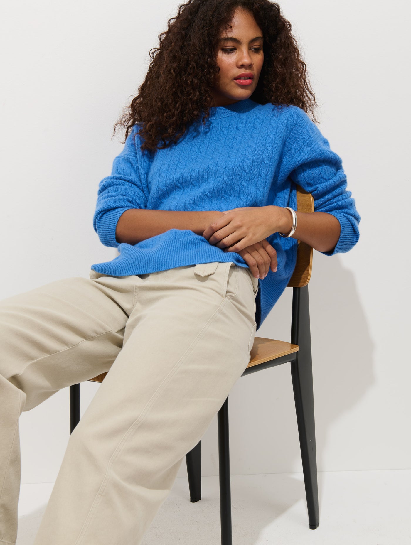 Charlie Cable Sweater In Cashmere