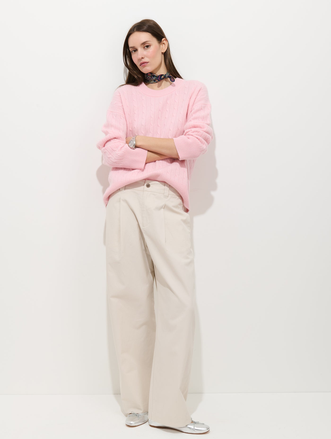Charlie Cable Sweater In Cashmere